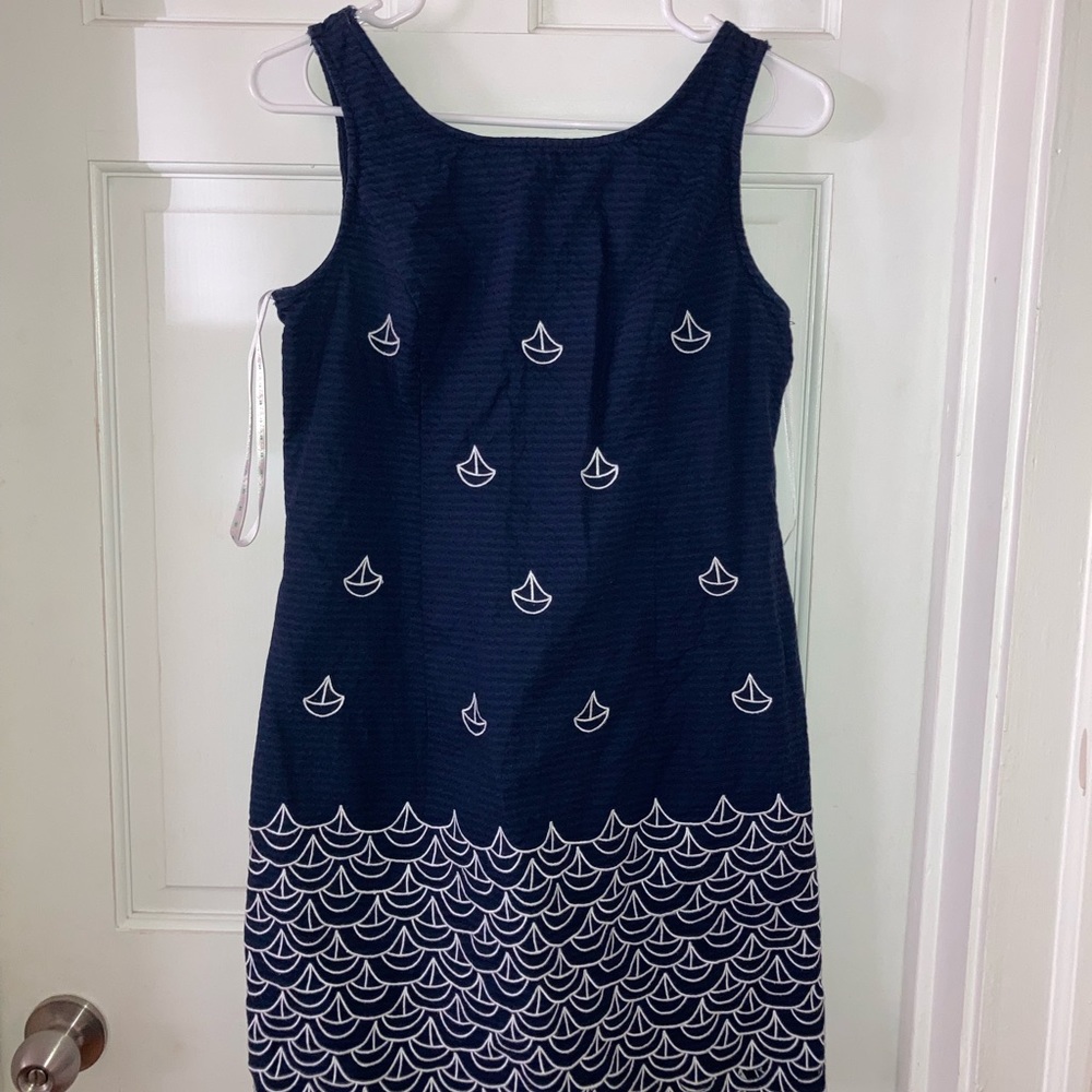 Lilly Pulitzer Navy Boat Shift Dress sz 6